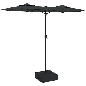 Doppel Sonnenschirm LED Anthrazit 316x145 cm