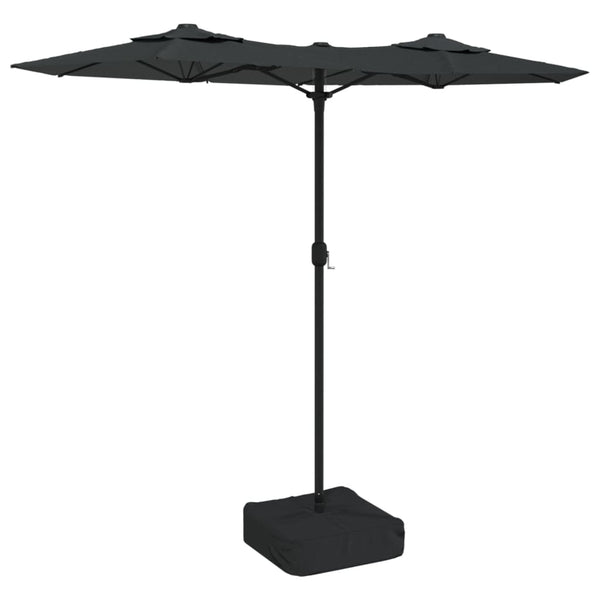 Doppel Sonnenschirm LED Anthrazit 316x145 cm