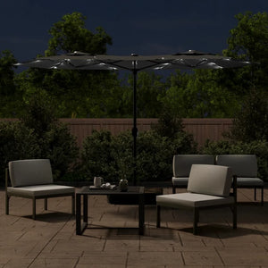 Doppel Sonnenschirm LED Anthrazit 316x145 cm