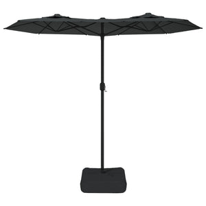 Doppel Sonnenschirm LED Anthrazit 316x145 cm