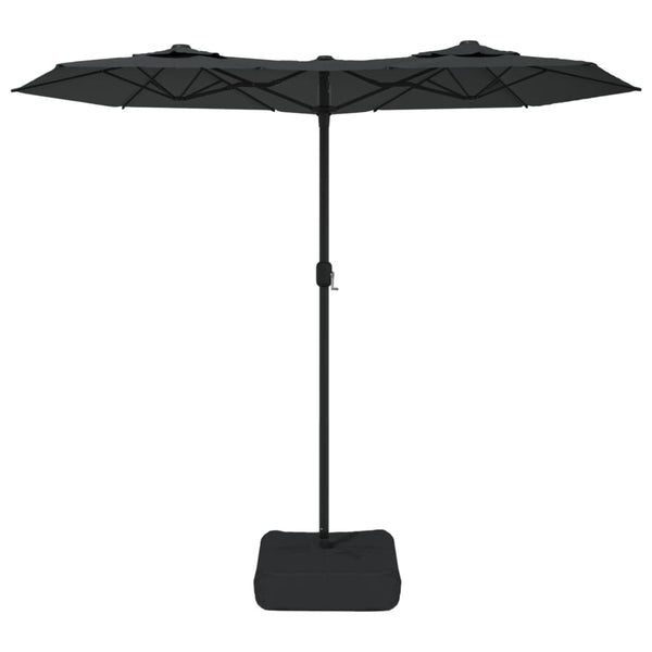 Doppel Sonnenschirm LED Anthrazit 316x145 cm
