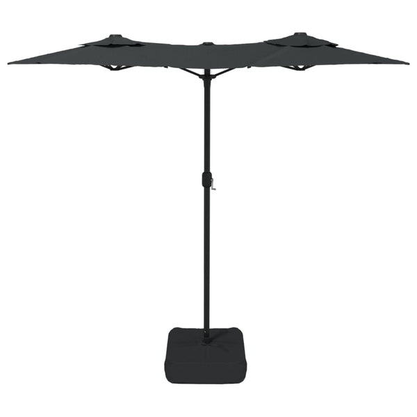 Doppel Sonnenschirm LED Anthrazit 316x145 cm