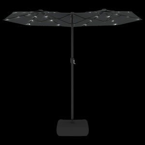 Doppel Sonnenschirm LED Anthrazit 316x145 cm