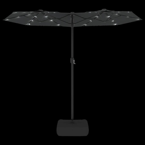Doppel Sonnenschirm LED Anthrazit 316x145 cm