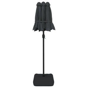 Doppel Sonnenschirm LED Anthrazit 316x145 cm
