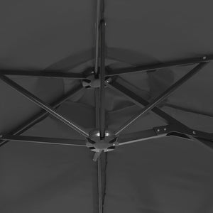 Doppel Sonnenschirm LED Anthrazit 316x145 cm