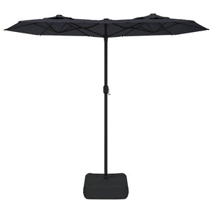 Doppel Sonnenschirm mit LED Schwarz 316x145 cm