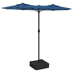 Doppel Sonnenschirm LED Azurblau 316cm