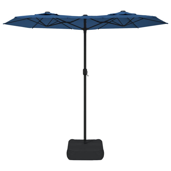 Doppel Sonnenschirm LED Azurblau 316cm