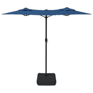 Doppel Sonnenschirm LED Azurblau 316cm