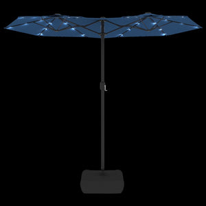 Doppel Sonnenschirm LED Azurblau 316cm