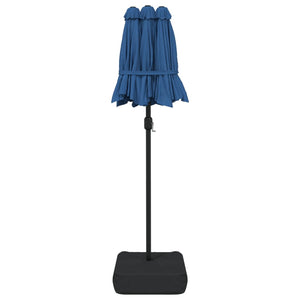 Doppel Sonnenschirm LED Azurblau 316cm
