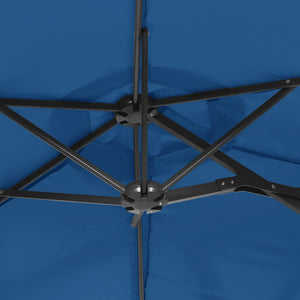Doppel Sonnenschirm LED Azurblau 316cm