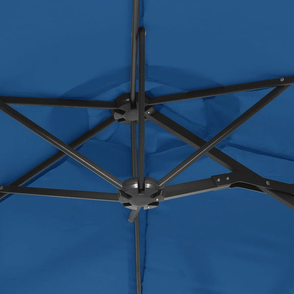 Doppel Sonnenschirm LED Azurblau 316cm