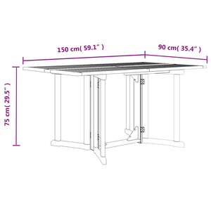 Garten Klapptisch Teakholz 150x90 cm