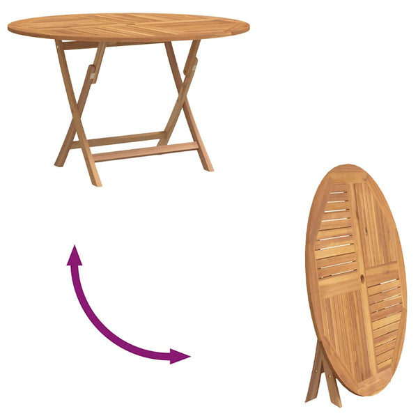 Klappbarer Gartentisch Teakholz Ø 110cm
