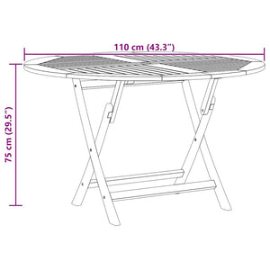 Klappbarer Gartentisch Teakholz Ø 110cm