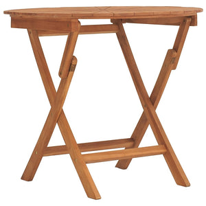 vidaXL Table de jardin pliante Ø 85x75 cm Bois de teck massif