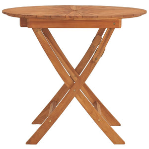 vidaXL Table de jardin pliante Ø 85x75 cm Bois de teck massif