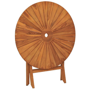 vidaXL Table de jardin pliante Ø 85x75 cm Bois de teck massif