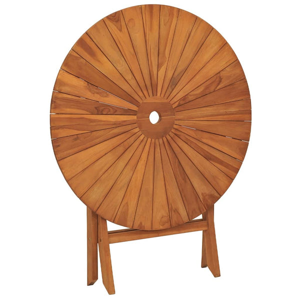 vidaXL Table de jardin pliante Ø 85x75 cm Bois de teck massif