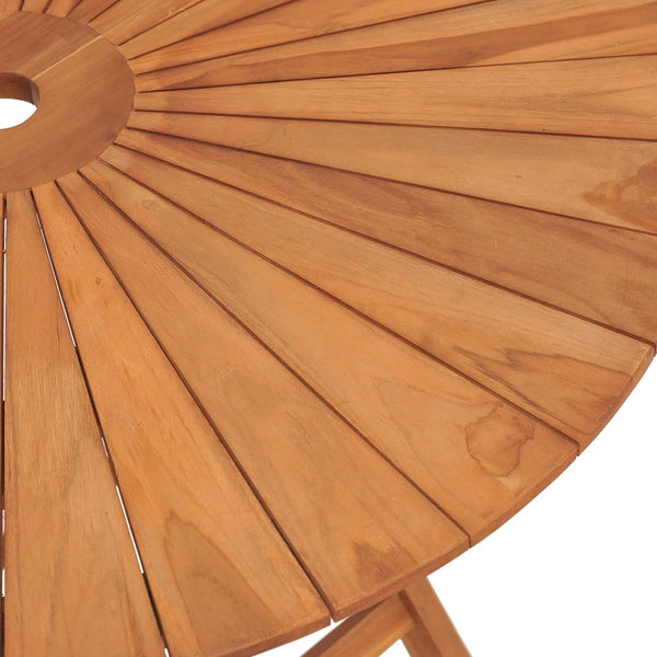 vidaXL Table de jardin pliante Ø 85x75 cm Bois de teck massif