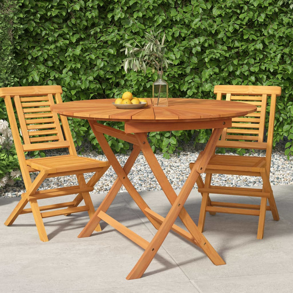 Klappbarer Gartentisch Teakholz Ø 85cm