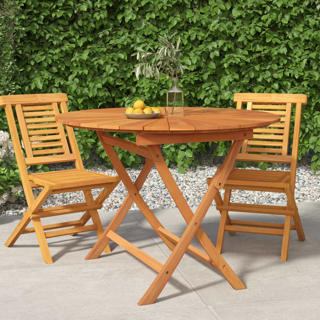 vidaXL Table de jardin pliante Ø 85x75 cm Bois de teck massif