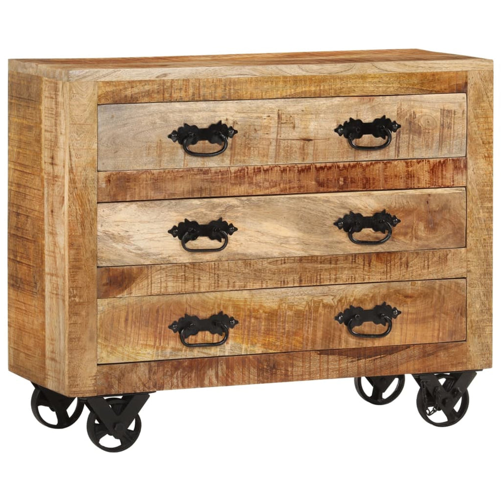Sideboard Mango Massivholz 80 cm mit 3 Schubladen