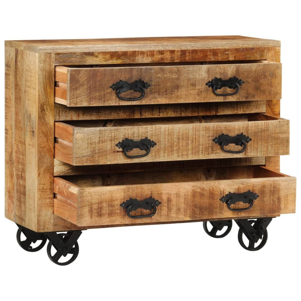 Sideboard Mango Massivholz 80 cm mit 3 Schubladen