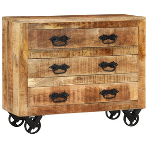 Sideboard Mango Massivholz 80 cm mit 3 Schubladen