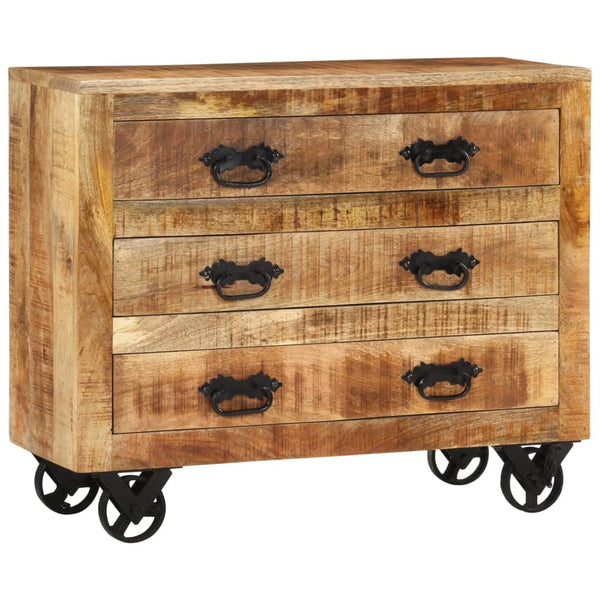 Sideboard Mango Massivholz 80 cm mit 3 Schubladen