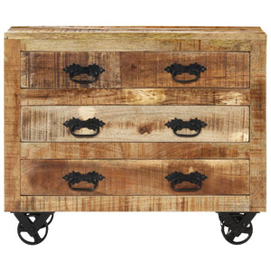Sideboard Mango Massivholz 80 cm mit 3 Schubladen
