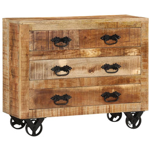 Sideboard Mango Massivholz 80 cm mit 3 Schubladen