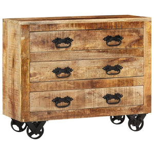 Sideboard Mango Massivholz 80 cm mit 3 Schubladen