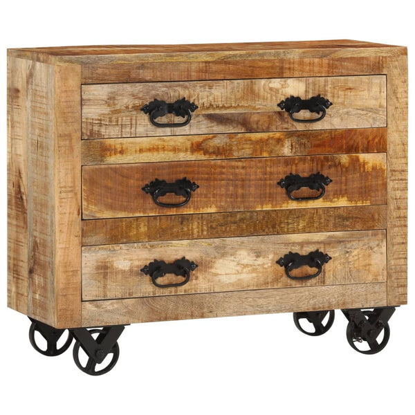 Sideboard Mango Massivholz 80 cm mit 3 Schubladen