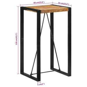 Bartisch aus Mangoholz, 60x55x110 cm