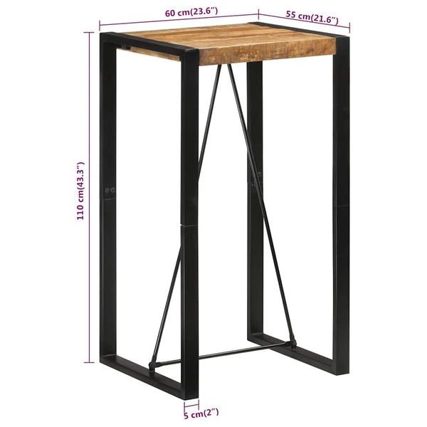 Bartisch aus Mangoholz, 60x55x110 cm