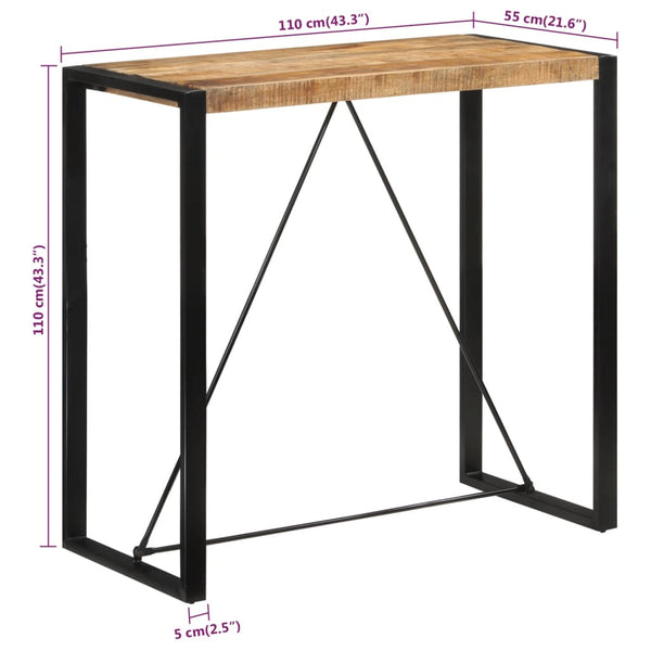 Bartisch aus Mangoholz, 110 cm