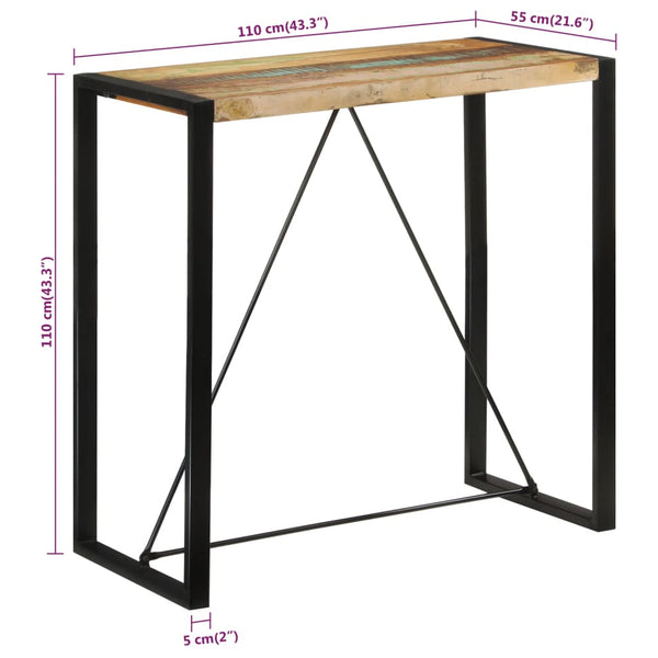 Bartisch Altholz Massiv 110x55x110 cm