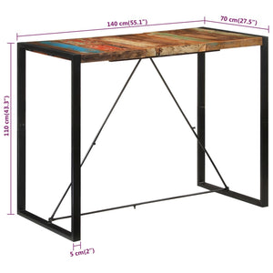 Bartisch Altholz Massiv 140x70 cm