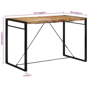 Bartisch aus Mangoholz, 175 cm