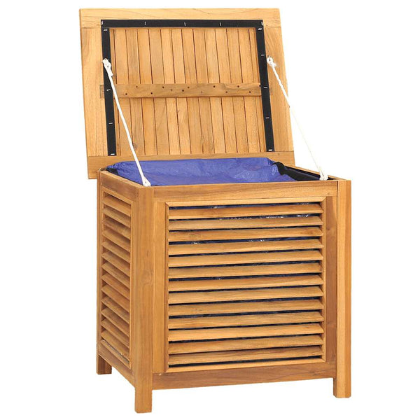 vidaXL Coffre de jardin avec sac 60x50x58 cm Bois de teck massif