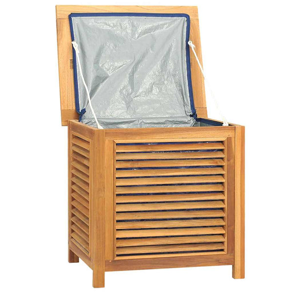 vidaXL Coffre de jardin avec sac 60x50x58 cm Bois de teck massif