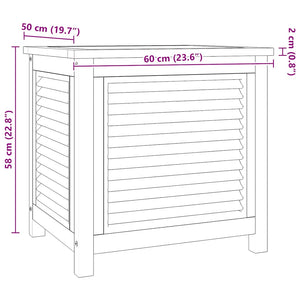 vidaXL Coffre de jardin avec sac 60x50x58 cm Bois de teck massif