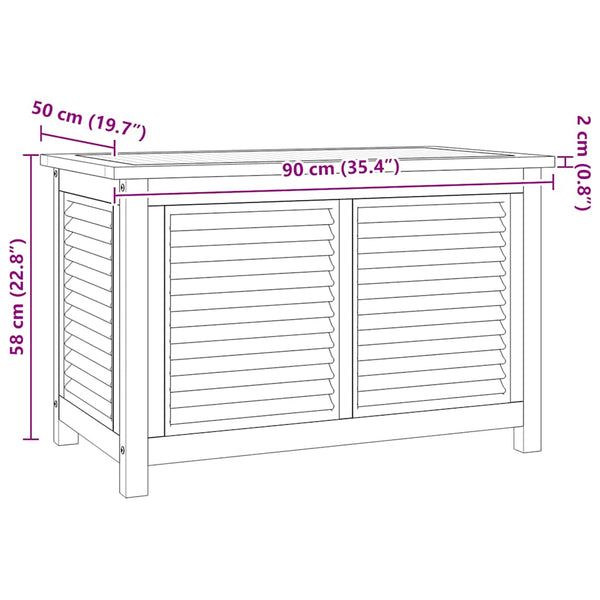 Teak Gartenbox mit Beutel 90x50x58 cm