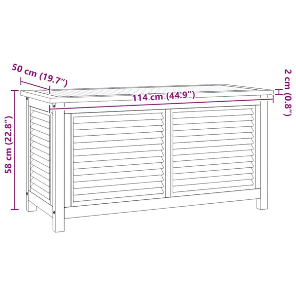 Teak Gartenbox mit Beutel 114 cm