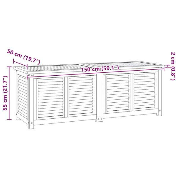 Teak Gartenbox mit Beutel 150 cm