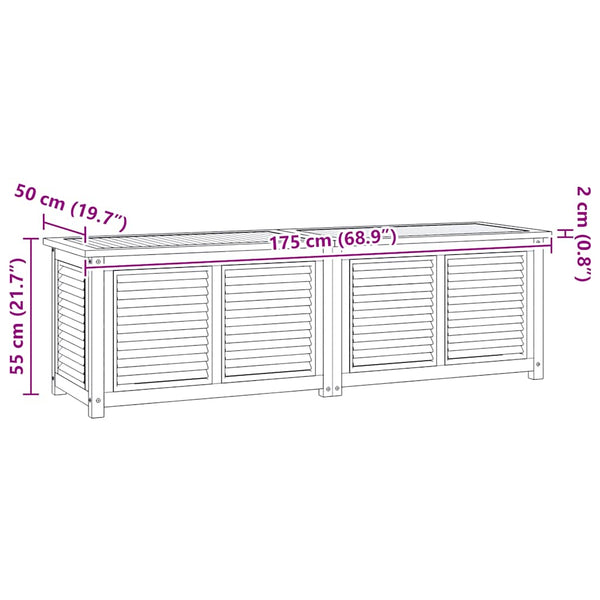 Teak Gartenbox mit Beutel 175 cm