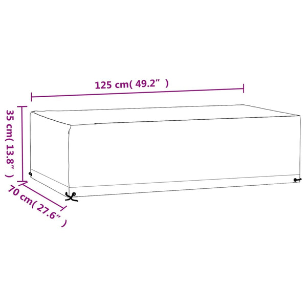 Gartenmöbel Abdeckung Rechteckig 125x70x35 cm